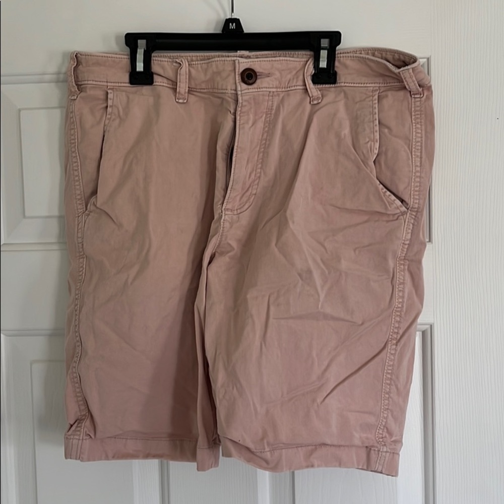 Hollister Flat-Front Salmon Shorts 33W